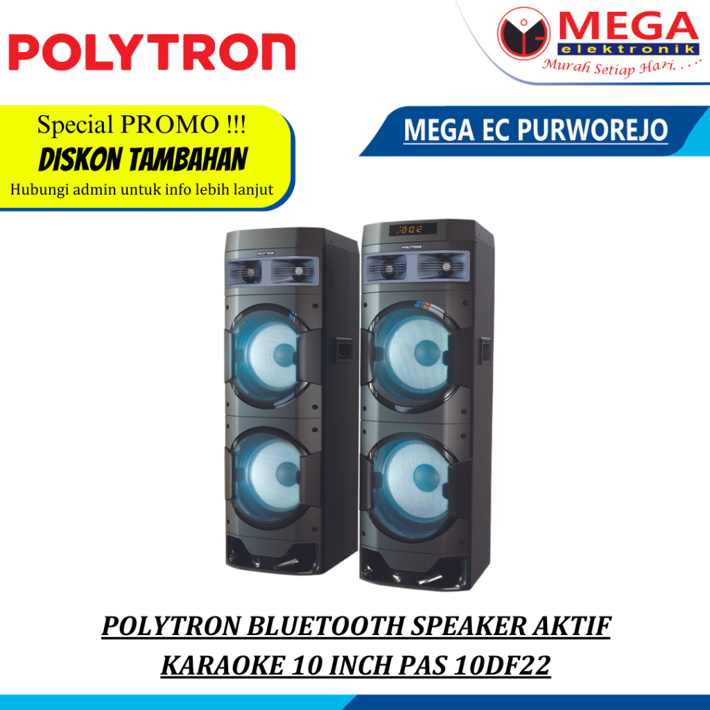 SPEAKER POLYTRON Bluetooth Speaker Aktif Karaoke 10 Inch PAS 10DF22