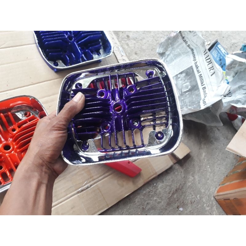 KOP HEAD YAMAHA ALFA SIGMA FORCE1 FIZ R ORIGINAL REPAINT CAT ULANG WARNA UNGU METALIK