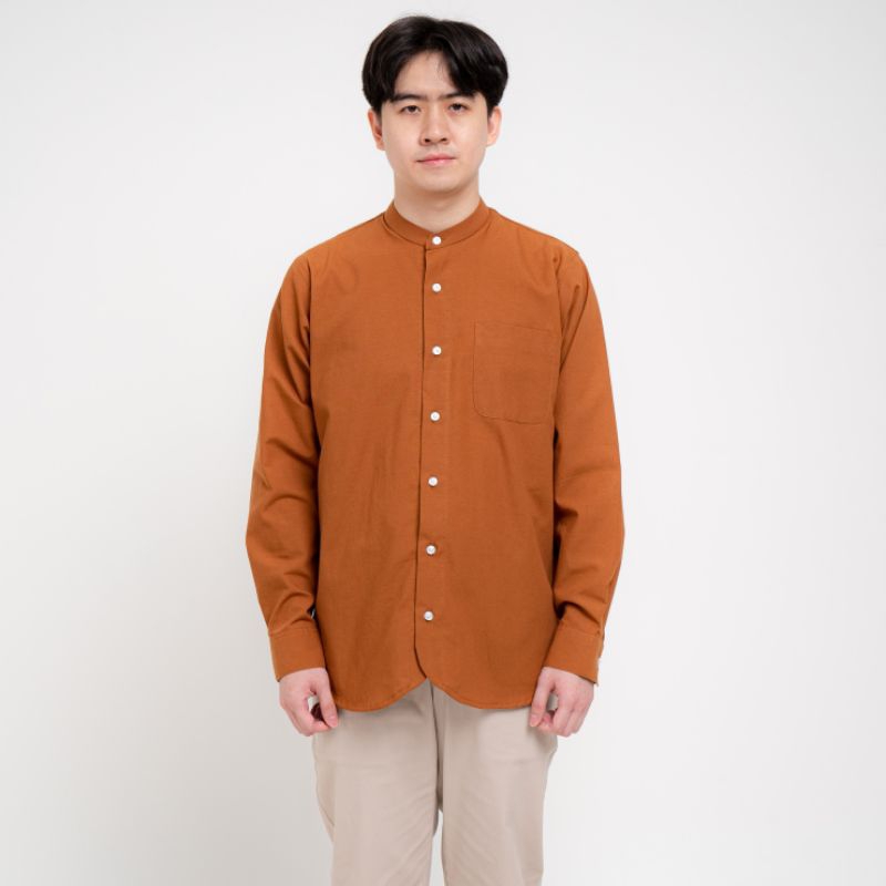 [Flynn Project] Kemeja Pria Casual Tangan Panjang (Terracota)
