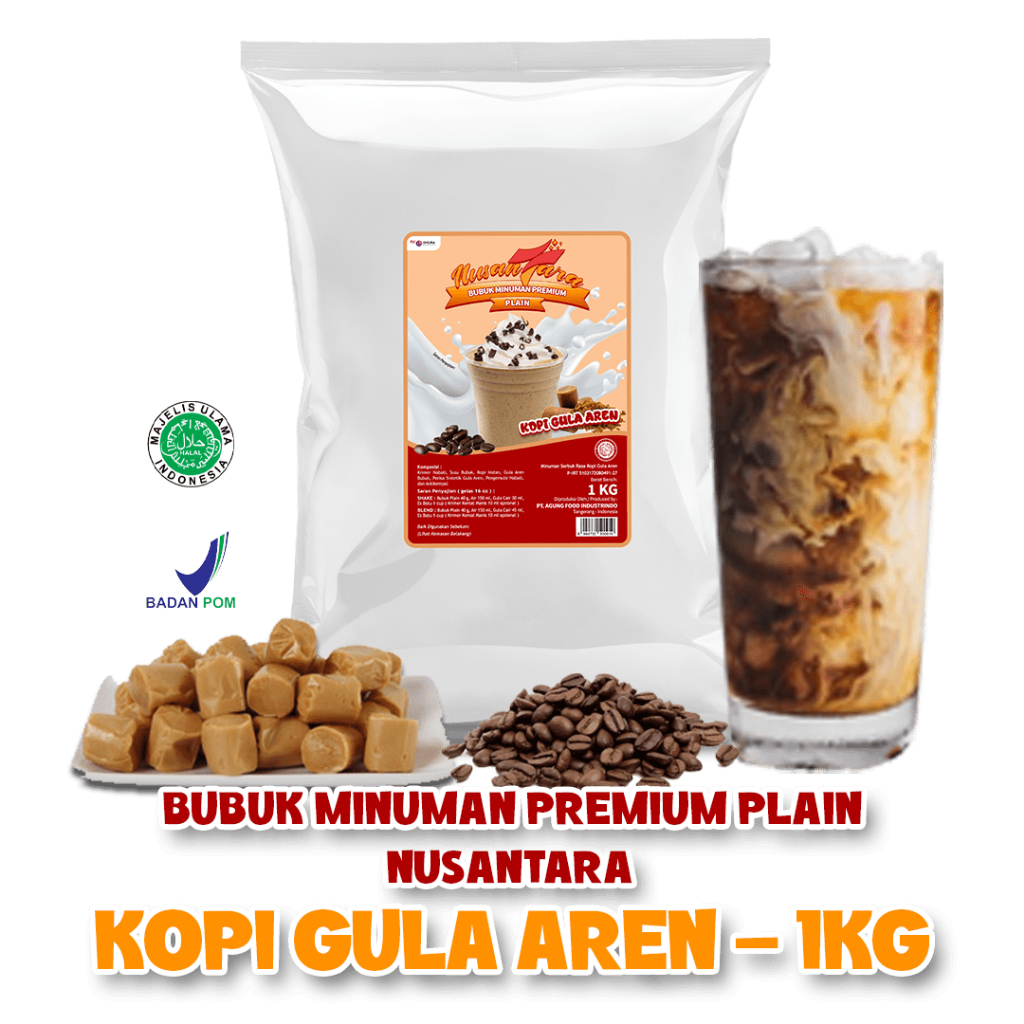 

Bubuk Minuman Premium Rasa Kopi Gula Aren 1KG / Kopi Gula Aren TANPA GULA - NUSANTARA POWDER - NUSANTARA