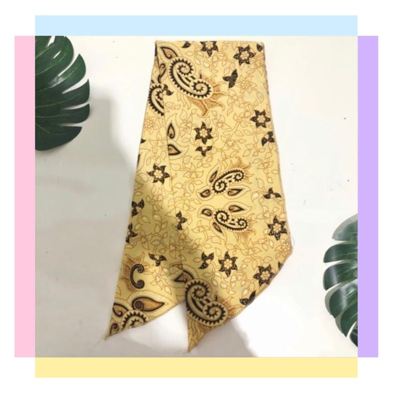 Syal batik Kuning muda / Syal leher / Syal wanita / Fashion / syal leher