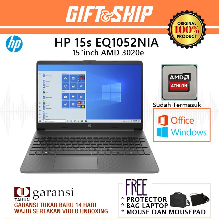 HP 15s EQ1052NIA AMD 3020E [ RAM 4GB/512GB SSD ] 15.6" HD WIN11