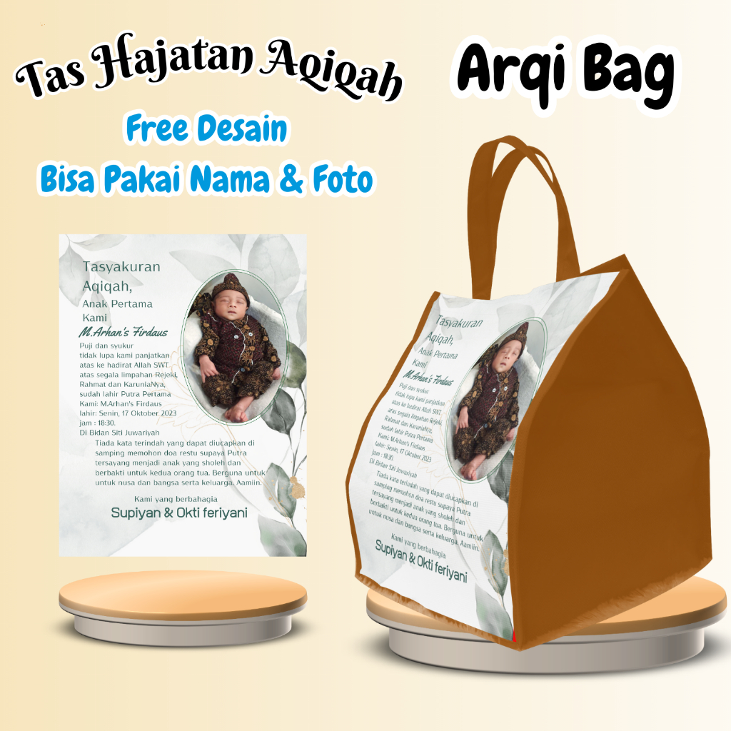 

Isi 20 Tas Tasyakuran Berkat Aqiqah Khitanan Akikah 7 Bulanan 40 Hari Bayi Pakai Nama Foto
