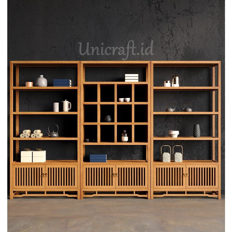 Unicraft Rak Penyimpanan Bogu Antik Kayu Jati Solid
