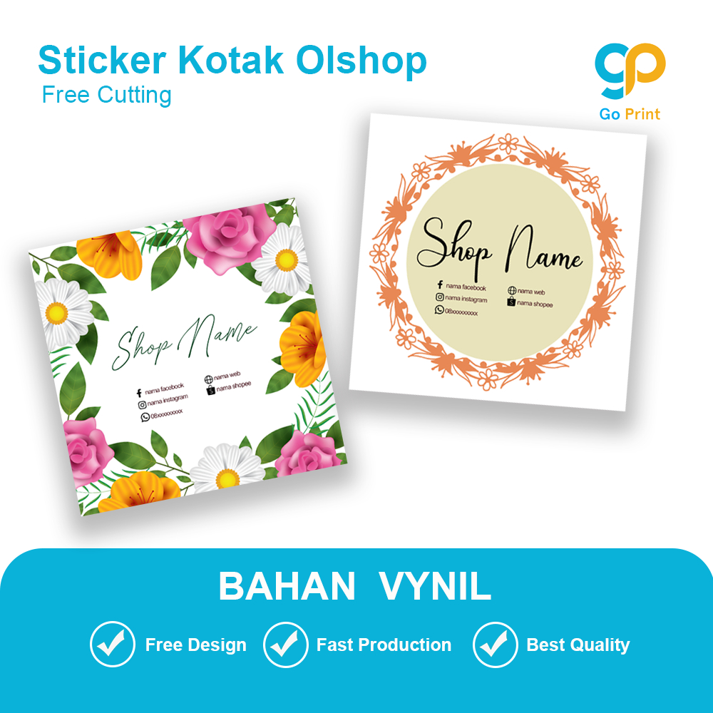 

STIKER ONLINE SHOP KOTAK / STIKER TAHAN AIR A3+ / STIKER VINYL (PRINT + CUTTING)