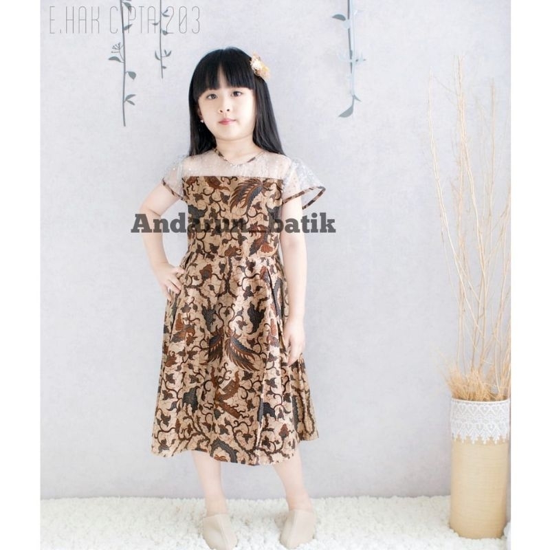 Dress anak perempuan usia 3-11 tahun dress batik anak baju batik anak perempuan gaun anak baju pesta