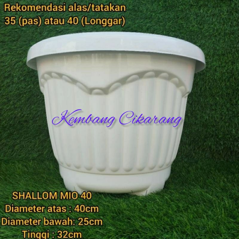 (1pc) SHALLOM MIO 40 (40cm) : pot bunga motif belimbing tebal kuat (belum termasuk alas pot)