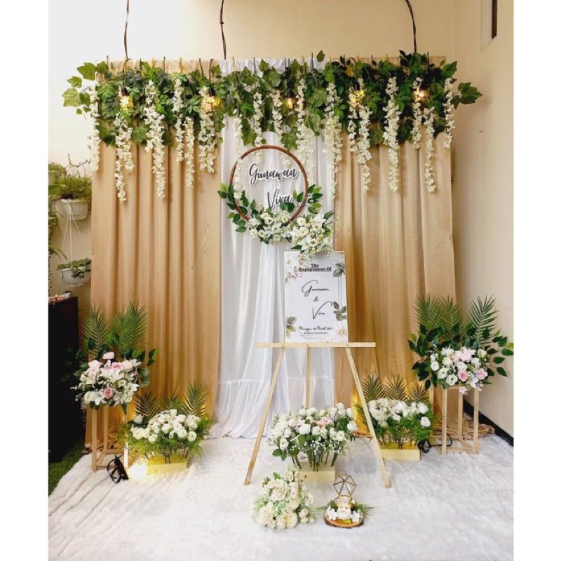 PAKET BACKDROP LAMARAN LENGKAP ENGAGEMENT DEKORASI ENGGAGEMENT SET PHOTO BOOTH NIKAH BACKGROUND NIKA