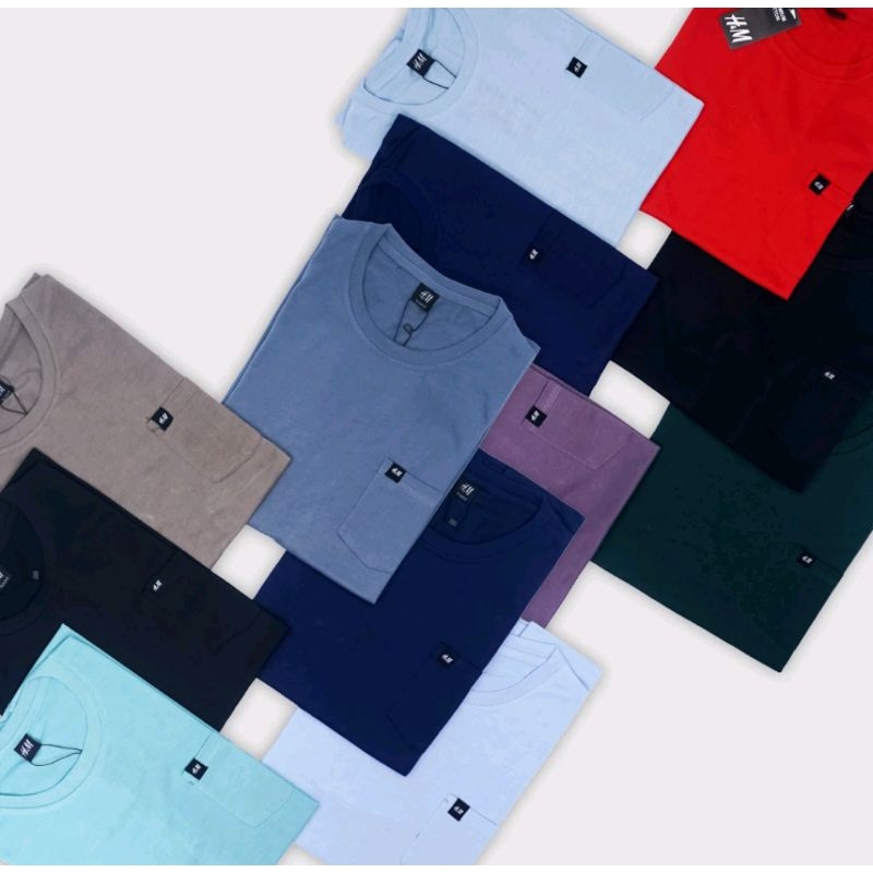 kaos saku polos lengan pendek pria kaos saku polos murah