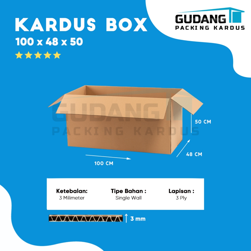 

Packing Kardus Karton Box Pindahan 100cm x 48cm x 50cm Box Polos