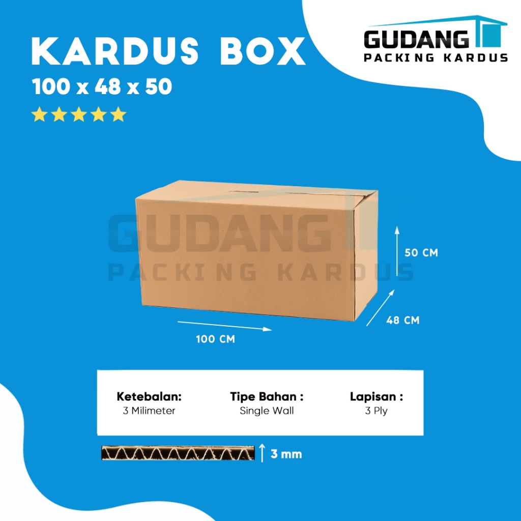 

Packing Kardus Karton Box Pindahan 100cm x 48cm x 50cm Box Polos