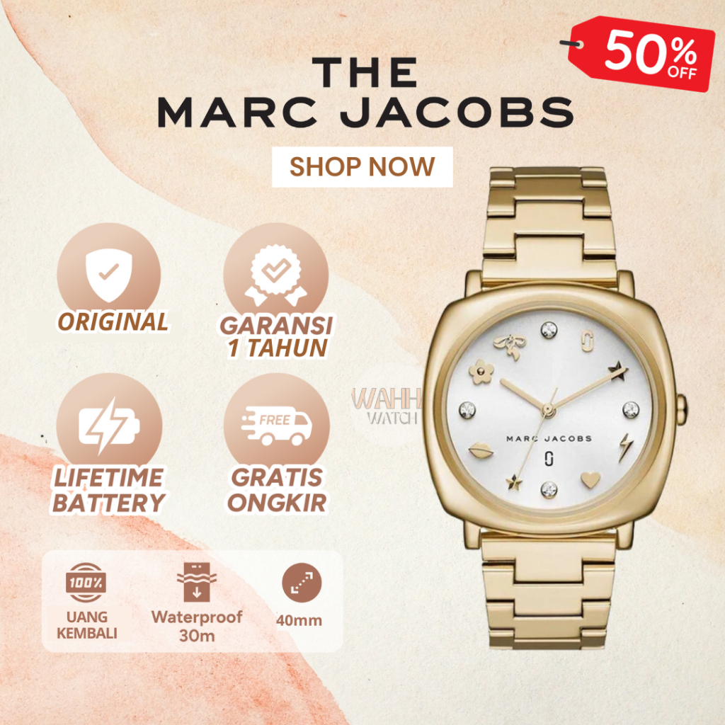 Jam Tangan Marc Jacobs MJ 3573 Mandy In Gold Tone Watch Original [BERGARANSI]