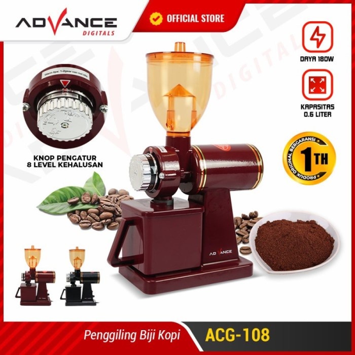 Advance Mesin Penggiling Kopi Elektrik ACG108  ACG 108 Coffee Mill Grinder ACG-108 | Mesin Penggilin
