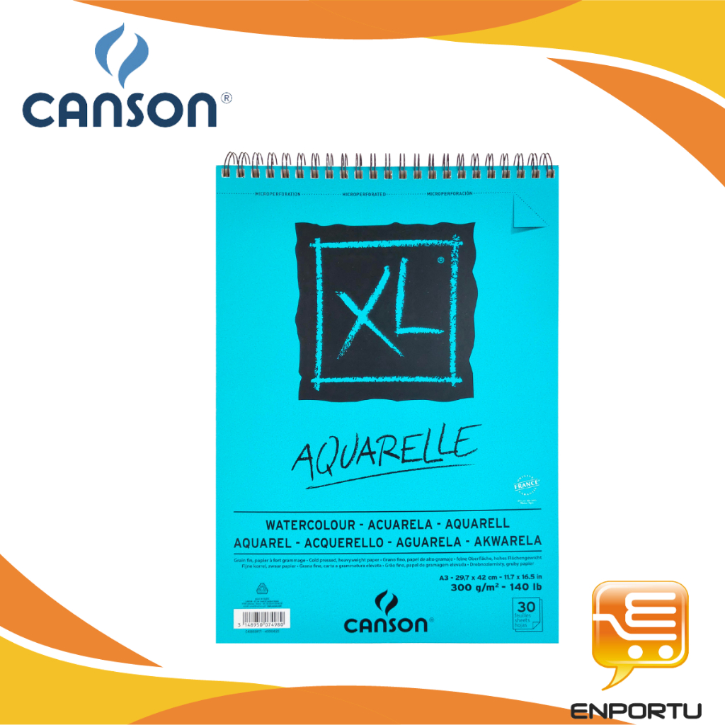 

CANSON XL Aquarelle Watercolor A3 300gsm 30 Sheets Kertas Cat Air