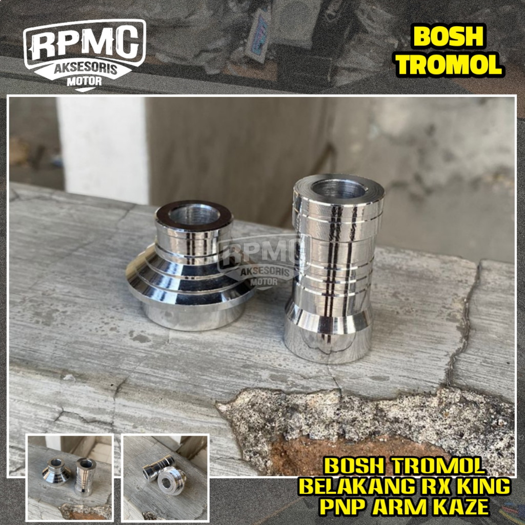 BOSH TROMOL BELAKANG RX KING PNP ARM KAZE BOS RODA CNC ALMUNIUM CB GL MEGAPRO TIGER MP TIREV