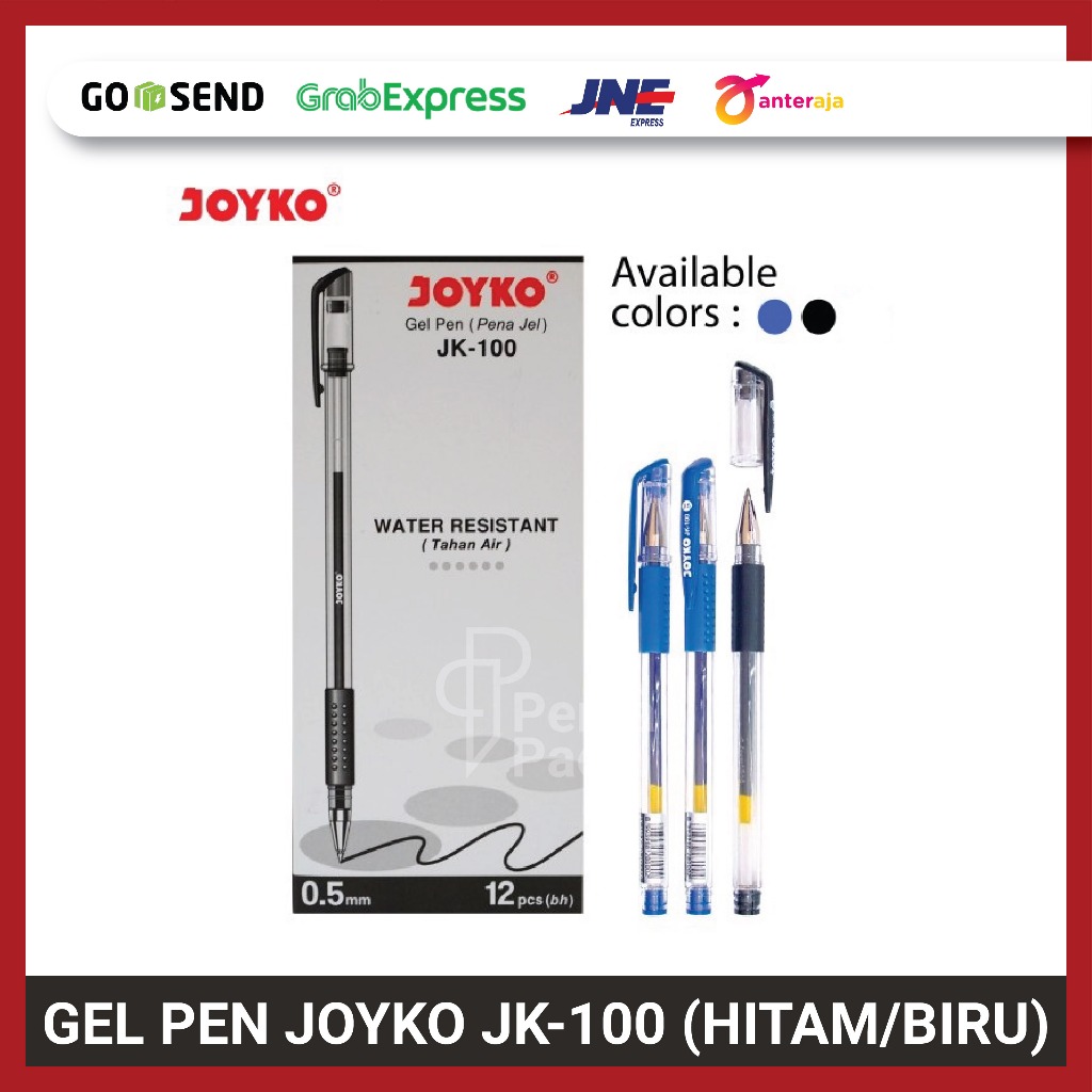 

[ECER] Gel Pen / Pulpen / Pena JOYKO - JK-100 (HITAM / BIRU)