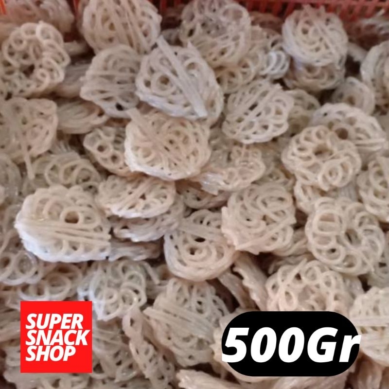 

KRUPUK / KERUPUK MENTAH / KERUPUK SEBLAK MAWAR PUTIH 500GR