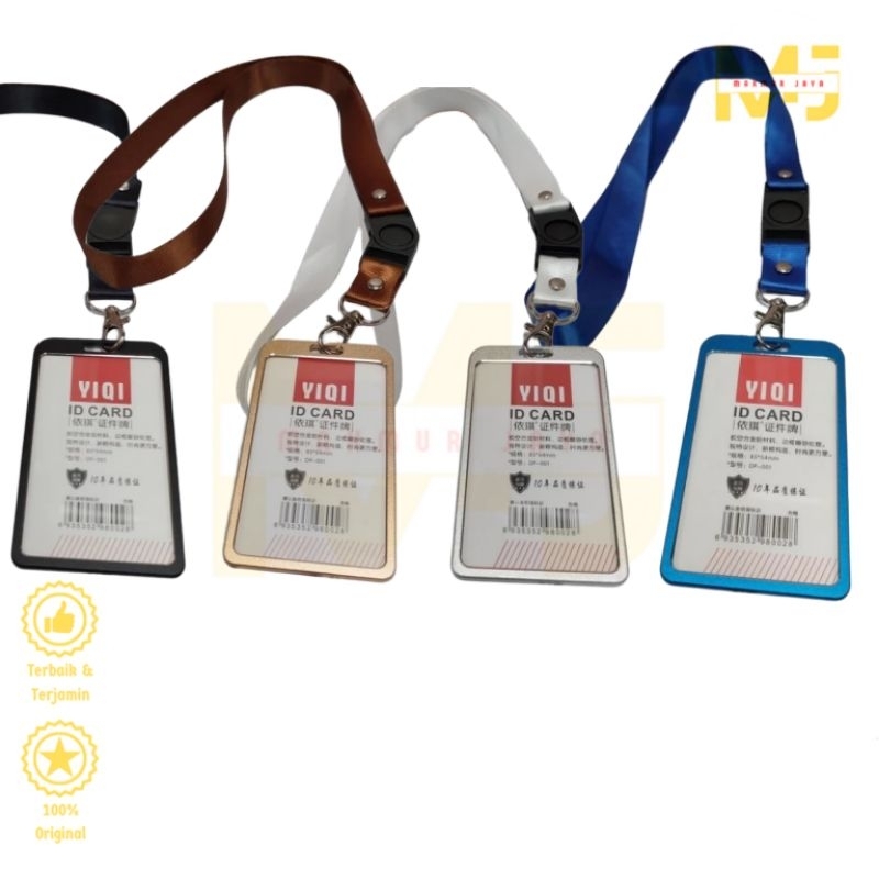 

Tempat ID Card Holder Name Tag Alumunium Kartu ID + Tali Lanyard 2cm