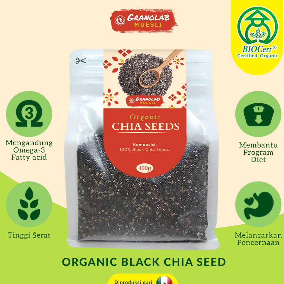 

Terkini Organic Black Chia Seed | Chiaseed Organik Mexico - Granolab Muesli Murah