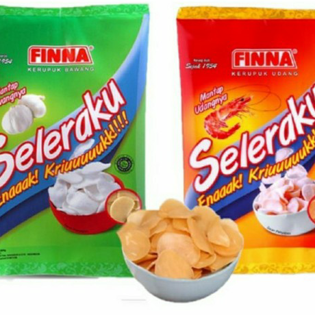 

Bestseller Kerupuk Udang / Bawang Finna Seleraku 200gr HALAL BPOM