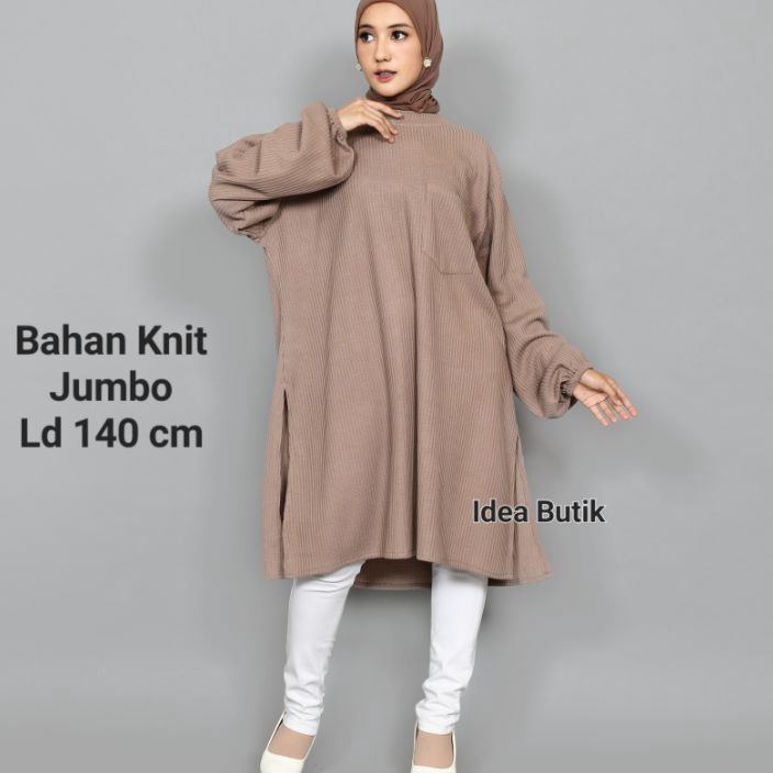 GTVW8313  ✓ Diza Tunik Jumbo LD 140 cm Bahan Knit