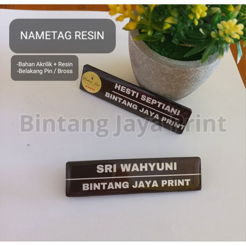 

NAMETAG RESIN / NAMA PLAT DADA / TASIKMALAYABELANJA / BINTANG JAYA PRINT TASIKMALAYA