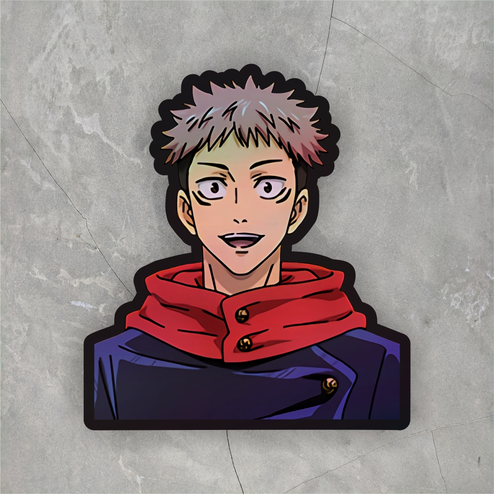 

Sticker Anime Hologram Yuji Itadori Jujutsu kaisen ukuran +- 7 cm sticker case hp dll