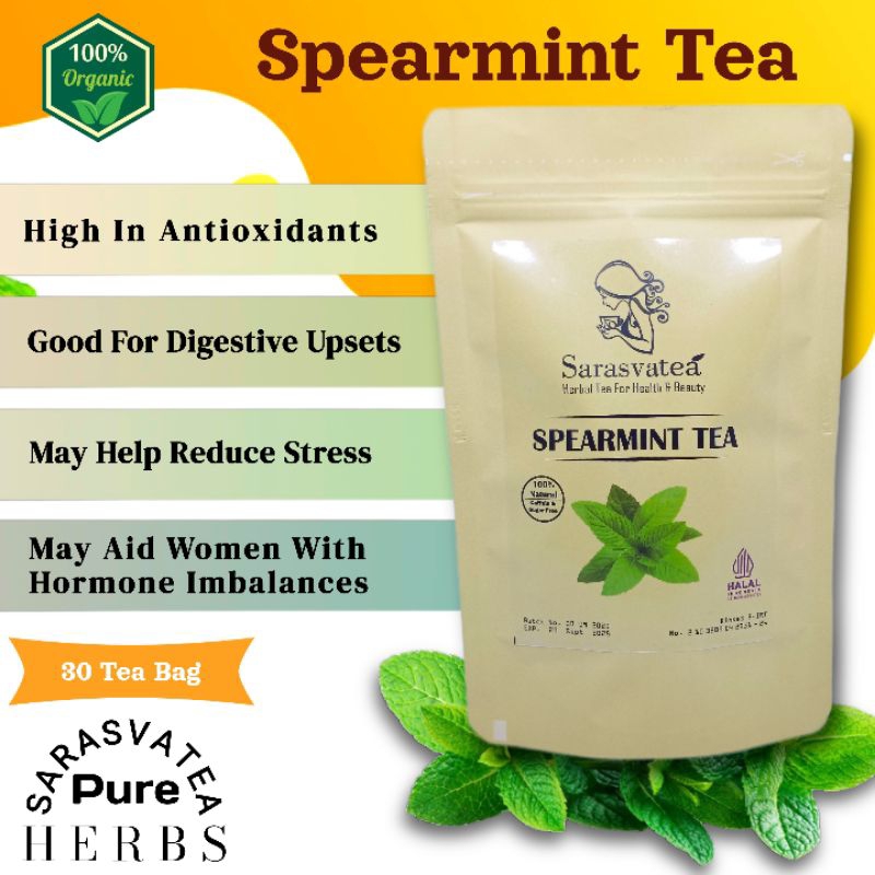 

Spearmint Leaf Tea : Teh Untuk Jerawat Teh Daun Spearmint Isi 30 Tea Bag