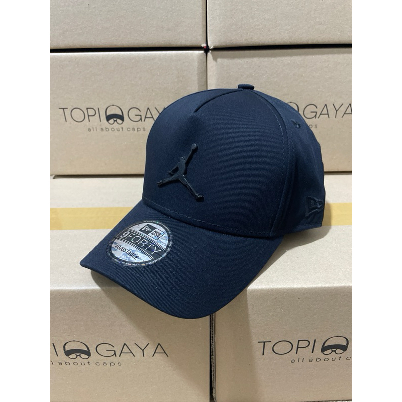 topi baseball hitam logo jordan hitam besi