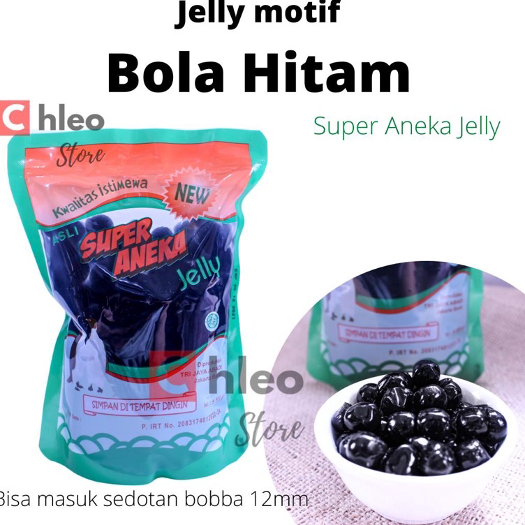 

DKTL6577 jelly motif bola hitam / jelly bobba merk “super aneka jelly”