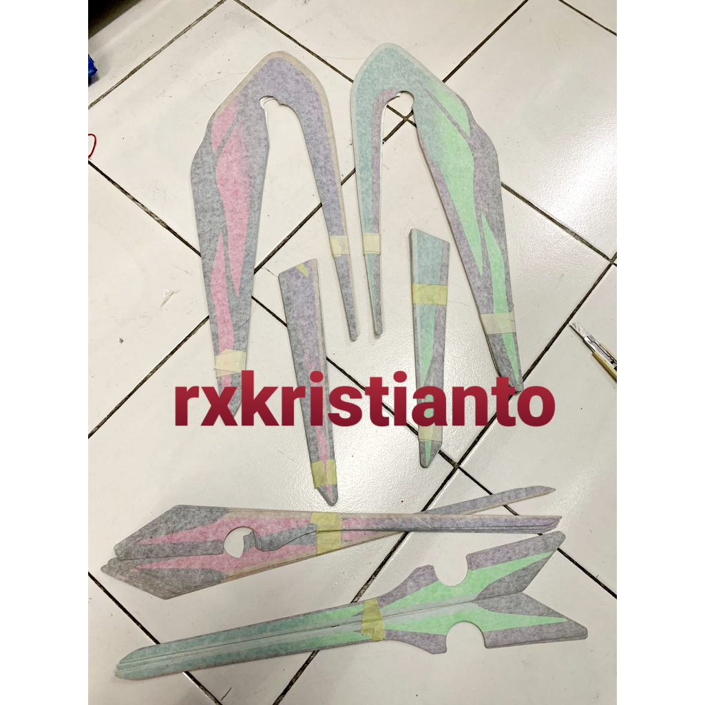 STRIPING STICKER LIST BODY ASSY YAMAHA RXS RX SPECIAL RX SPESIAL 99 1999 UNGU HIJAU ORIGINAL RITRAMA