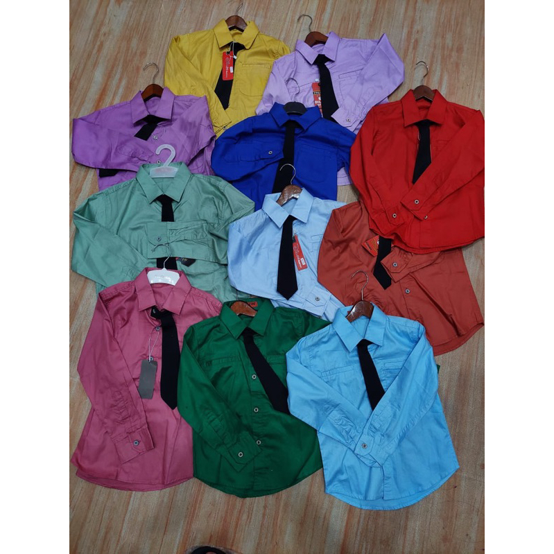 KEMEJA LENGAN PANJANG ANAK MEREK DILLON /KEMEJA KATUN ANAK BERDASI /KEMEJA NATAL ANAK LILAC / KEMEJA