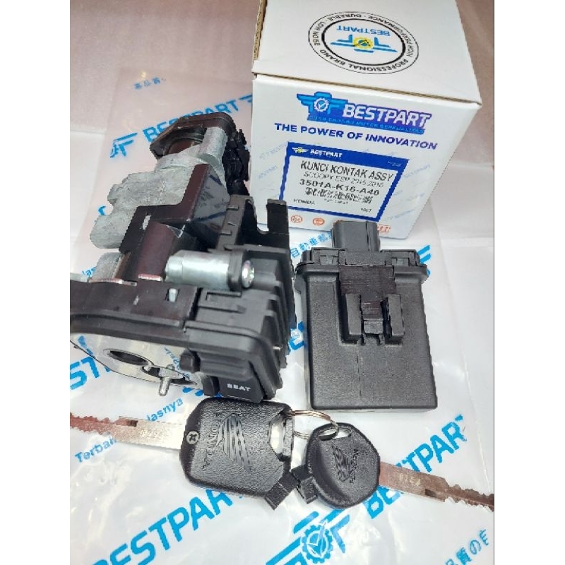 KUNCI KONTAK ASSY SET + REMOT +MODUL SCOOPY ESP 2015-2016 (LOGO HONDA) K16- BESTPART