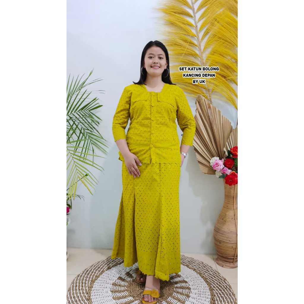 Set Katun Bolong Kancing Depan