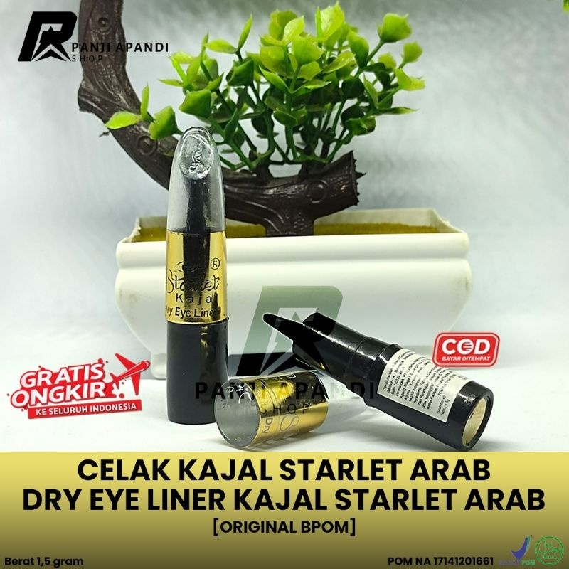 Celak Mata STARLET KAJAL Stick Herbal Sensasi Mint Halal Waterproof Eyeliner Khas Arab Asli India