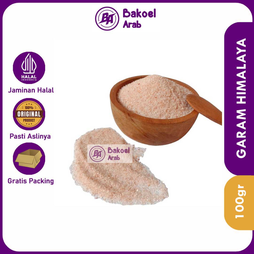 

Garam Himalaya Premium 100gr Murni Pink Lava Rock Organik Himalayan Salt untuk Diet dan Anti Hipertensi