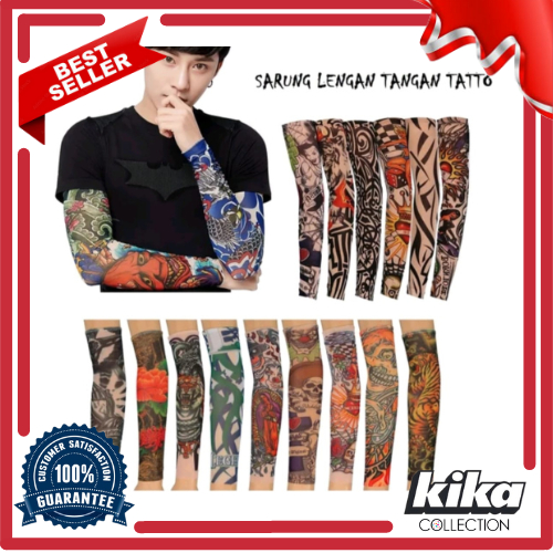 Manset Tangan Sarung Tangan Lengan Motif Tato Temporary Tattoo Sleeves