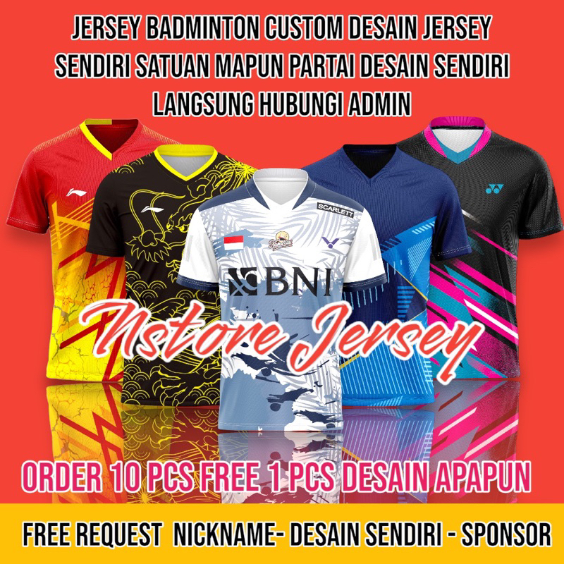 JERSEY KAOS TSHIRT CSUTOM DESAIN BADMINTON RUNNING GAME BILLIARD JERSEY FREE DESAIN SUKA SUKA