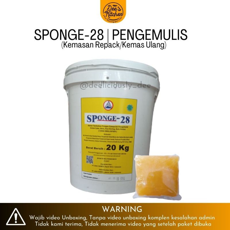 

[Repack 100gr] SPONGE 28 Pelembut Pengembang Kue (Cake Emulsifier)