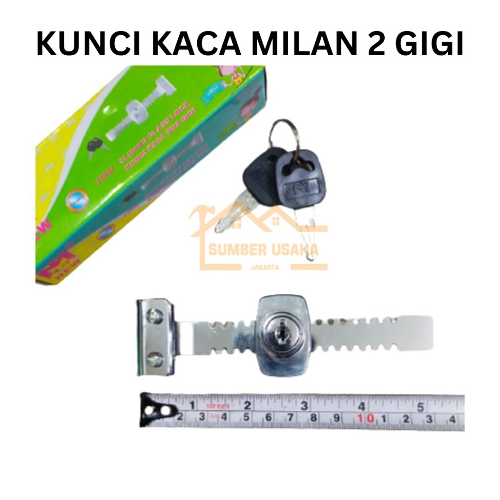 SU Kunci Etalase Kaca Sliding Door Milan 2 Gigi High Quality