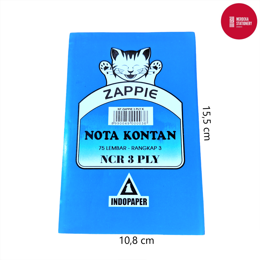 

Nota/Bon/Kertas Kontan Zappie Kecil Rangkap 3 K3 3 PLY/3PLY NCR 25 SET Murah 108x155 mm