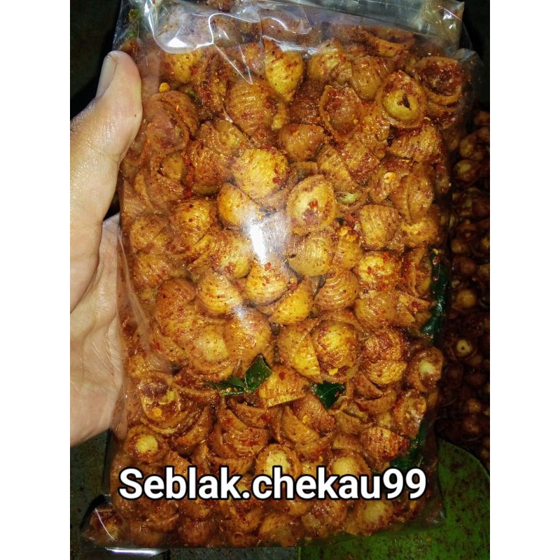 

Makroni kerang seblak kerang 500gr pedas daun jeruk