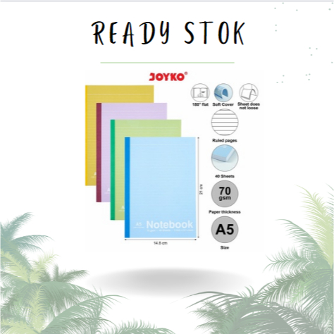 

BUKU CATATAN SAMPUL POLOS NB-704 / NOTEBOOK A5 NB 704 (4 WARNA) JOYKO