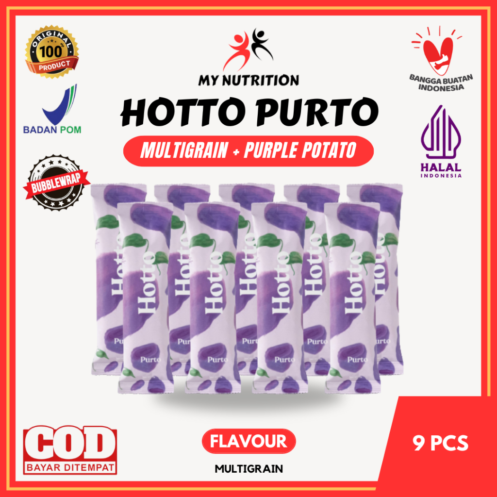 

Hotto Purto Multigrain with Purple Potato 9 Sachet Makanan Kesehatan Sereal Diet Sehat Rendah Kalori Meal Replacement Pengganti Sarapan Cegah Gula Darah dan Kolesterol