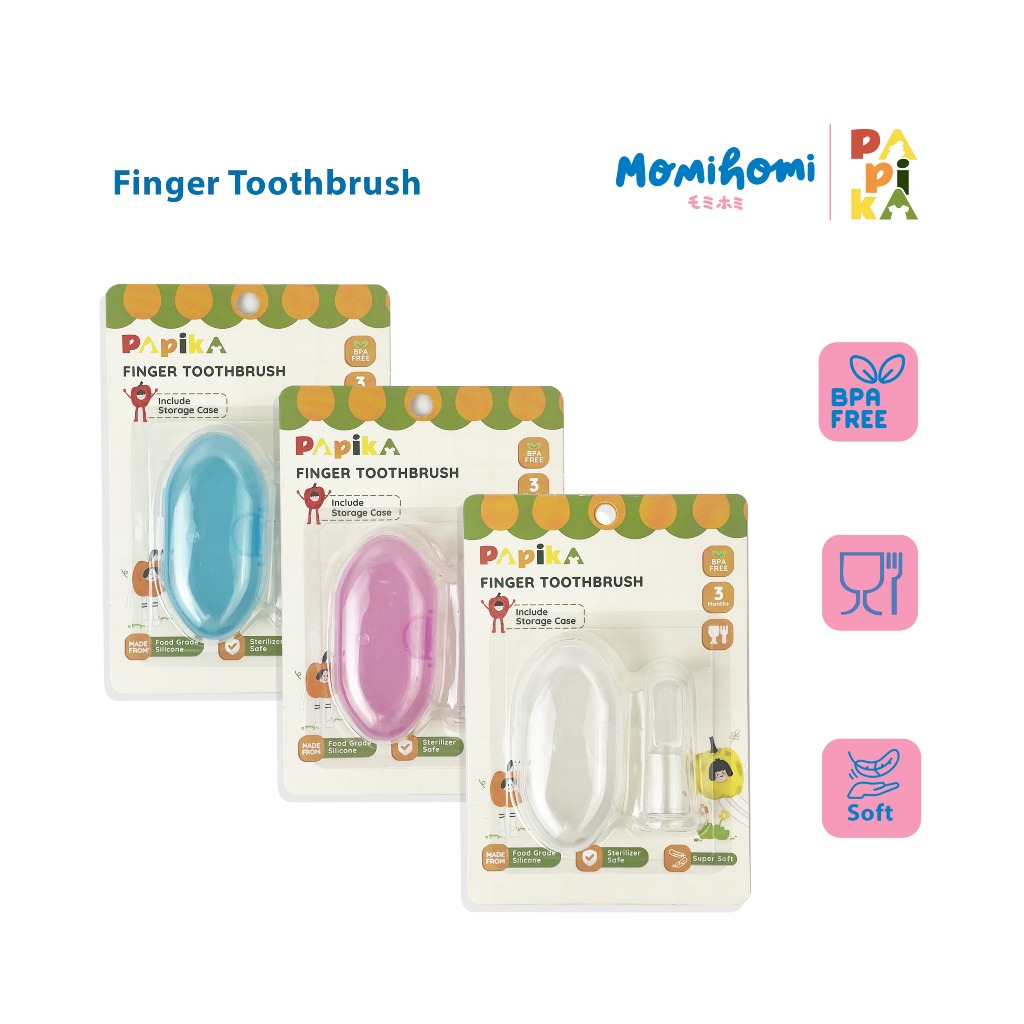 Papika Sikat Gigi Bayi Sikat Lidah bayi Sikat Gusi Bayi  Finger Toothbrush  Pembersih Mulut Bayi Brush Silikon Sudah BPA FREE