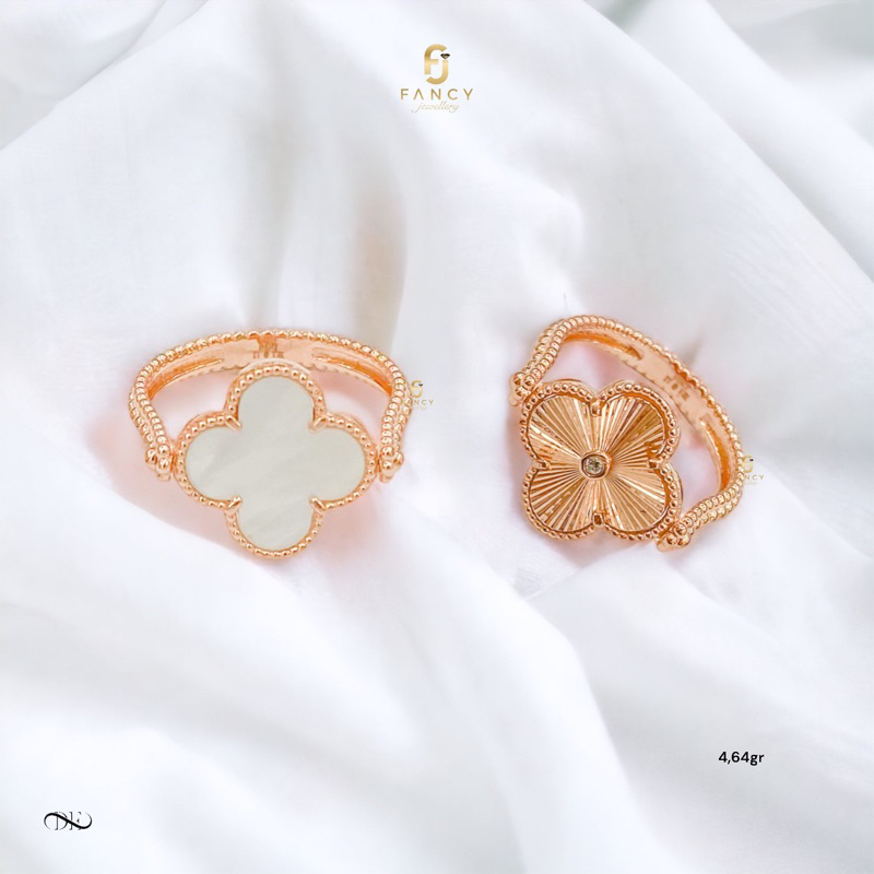cincin fashion italy clover vc putih