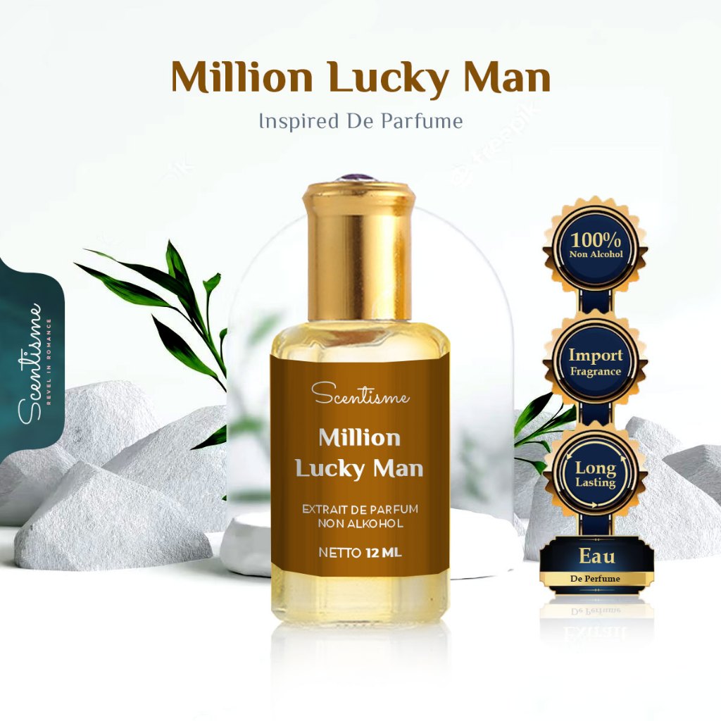 Parfum Bibit Murni MILLION LUCKY MAN Minyak Wangi Tahan Lama Non Alkohol