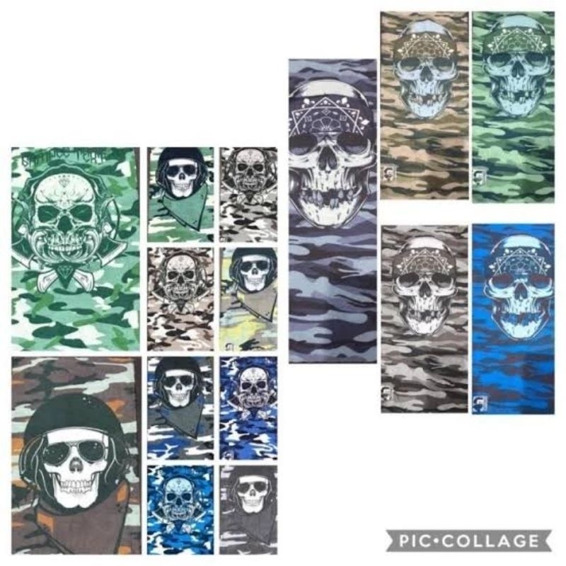 Masker Buff Motif Army Tengkorak / Masker Buff