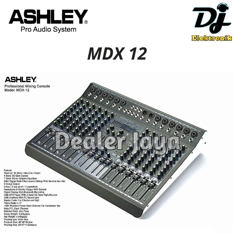 Mixer Analog Ashley MDX 12 / MDX12 - 12 channel