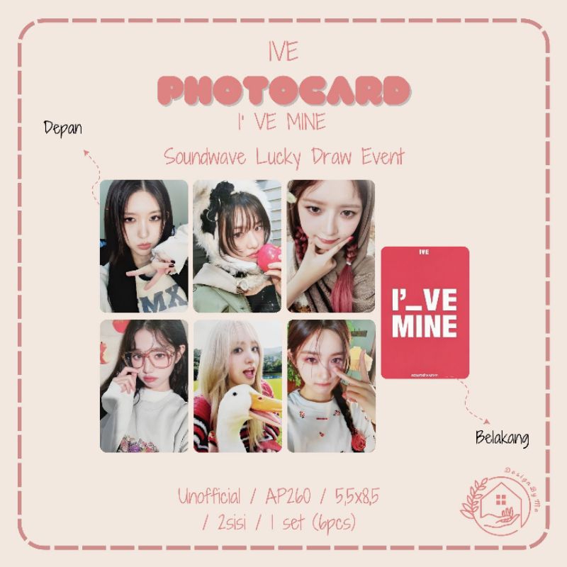 1 set Photocard IVE - I've Mine "Lucky Draw Event" (unofficial)